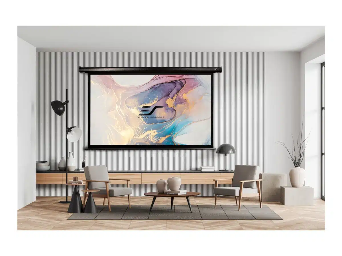 ELITE SCREENS 100H budget electric Screen H:125CM X B:222CM 16:9 with IR/low Voltage 3 way wall box - Billede 4