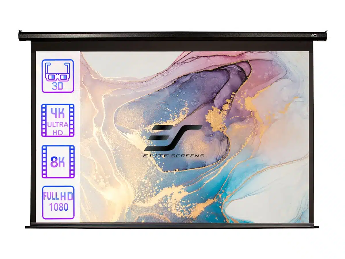 ELITE SCREENS 100H budget electric Screen H:125CM X B:222CM 16:9 with IR/low Voltage 3 way wall box - Billede 3