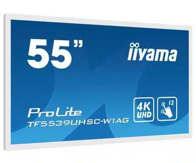 iiyama 55" PCAP WHITE Anti-glare  Bezel Free 15-Points Touch  Screen (Inc: power,HDMI cables & cover, guides)
