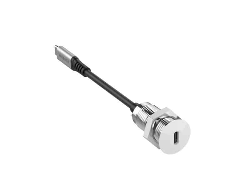 Vivolink USB-C Desk socket white with  0,3m cable