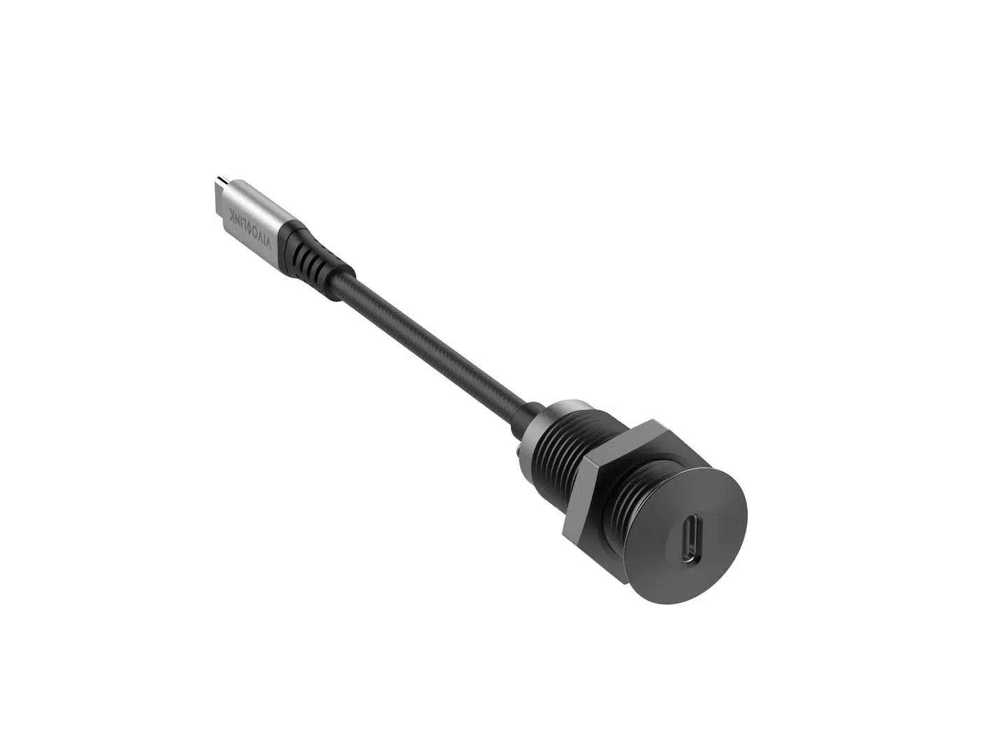Vivolink USB-C Desk socket black with  0,3m cable