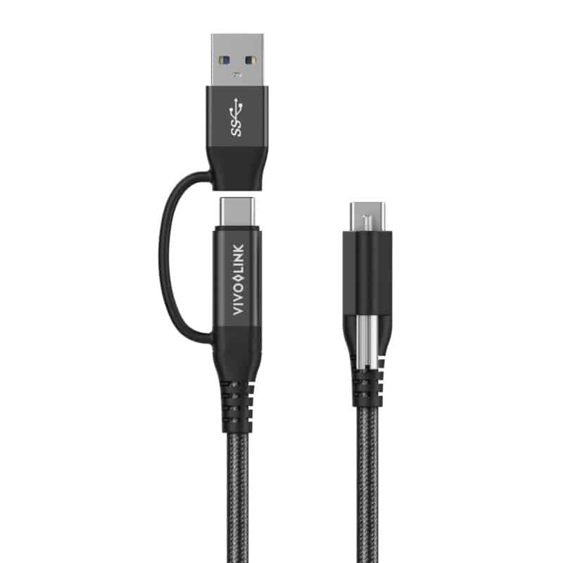 Vivolink USB-C Cable two in one 1,5m  Black