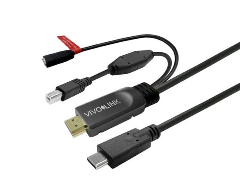 Vivolink Touchscreen Cable with  charger 5m Black
