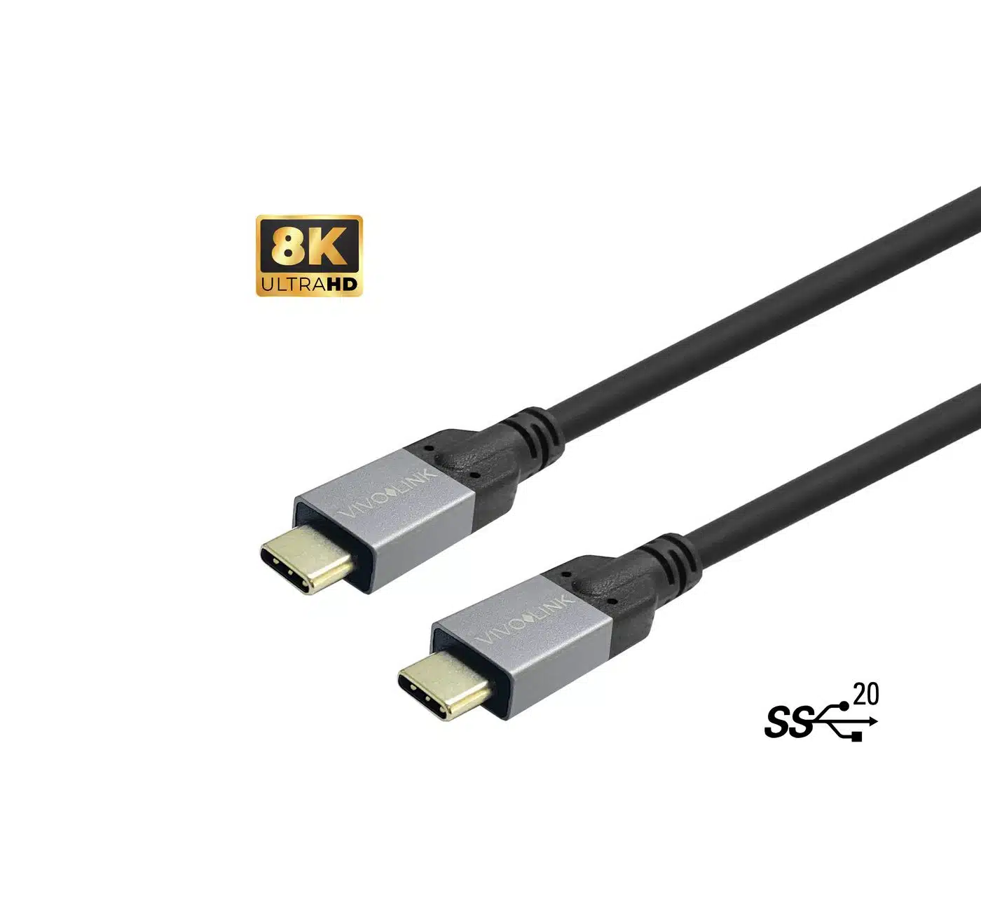 Vivolink USB-C to USB-C Cable 3m  Supports 20 Gbps data  Certified for Business