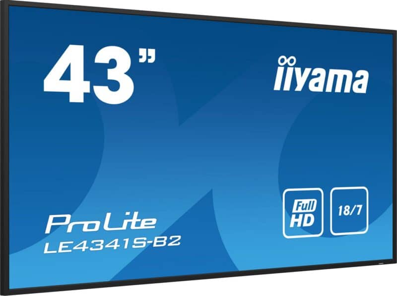 iiyama 43" 1920x1080, IPS panel, 1%  Haze, Landscape mode,  Speakers 2x 10W