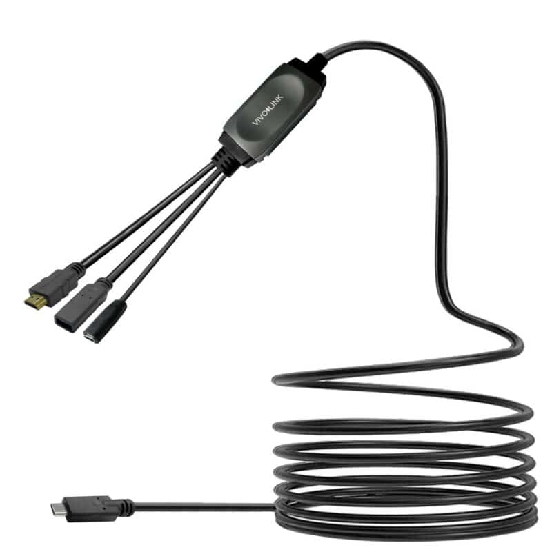 Vivolink USB-C HUB Cable with USB3.0 &  Charging 7.5m black