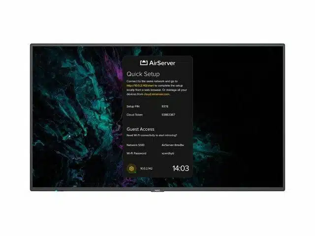 Sharp/NEC M981 (AirServer), 98" M  Series LFD, UHD 3840x2160,  500cd/m2, D-LED backlight, 24/7 proof, Incl. AirServer Embedded Screen