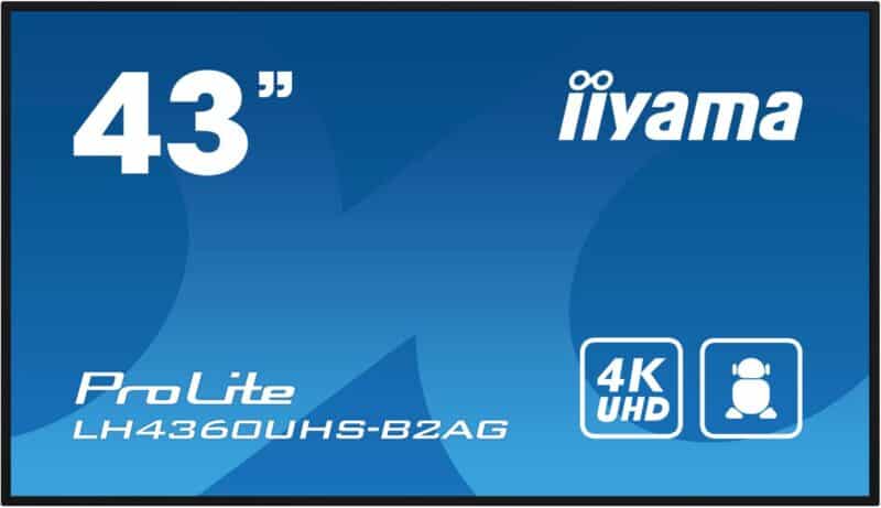 iiyama 43" 3840x2160, UHD VA panel,  Haze 25% 500cd/m², Landscape  and Portrait
