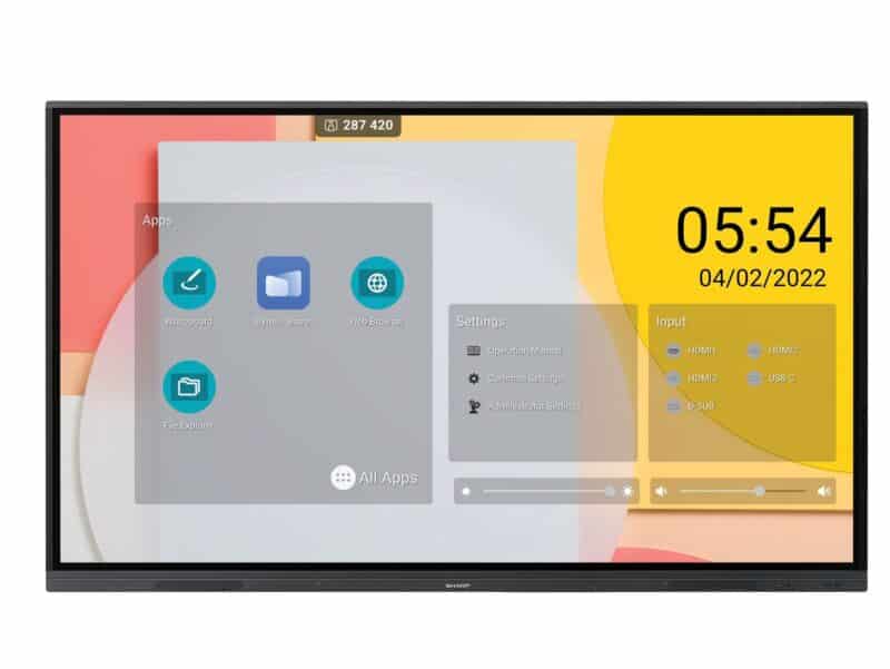 Sharp/NEC L652B, 65" LB-Series  Interactive Display, UHD  3840x2160, 400 cd/m2, 16/7 proof, 20 Precision Touch Points, OPS Slot, Android