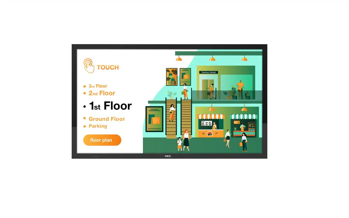 Sharp/NEC M551 (PCAP) 55" M-Series LFD,  UHD 3840x2160, 500cd/m2,  E-LED backlight, 24/7 proof, SDM Slot, CM-Slot, 20 Point PCAP Touch M551 (PCAP)