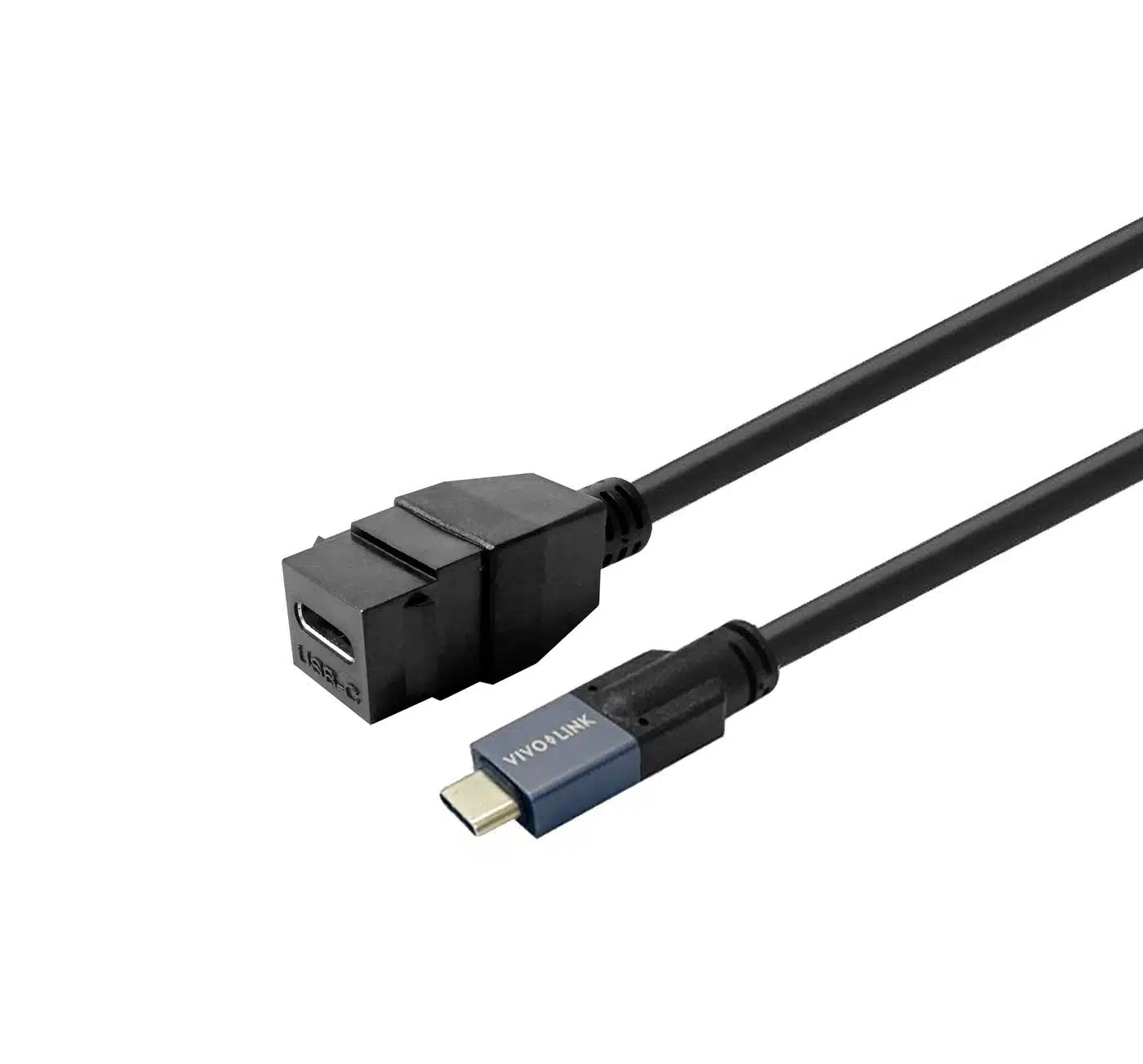Vivolink Keystone Black USB-C female  to USB-C male, 1 Mt.