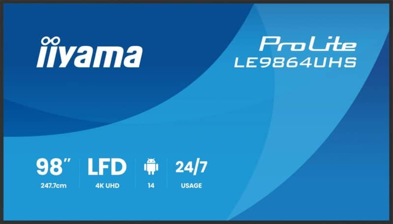 iiyama 98" LFD, 3840x2160, Portrait,  24/7, Android, AG
