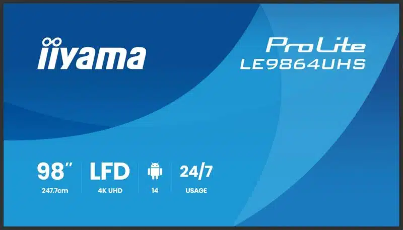 iiyama 98" LFD, 3840x2160, Portrait,  24/7, Android, AG