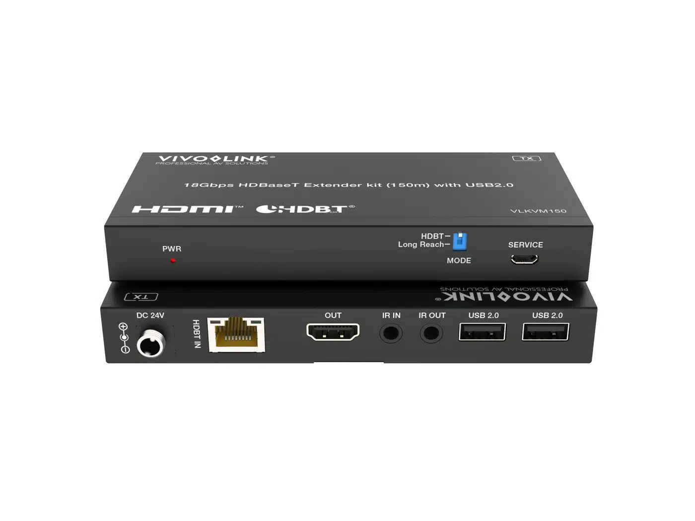 Vivolink 18Gbps HDBaseT KVM kit (150m)  with USB 2.0