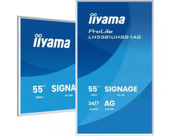 iiyama 55" Gallery Line with  removable white frame,  3840x2160, UHD VA ELED panel, Haze 25% 500cd/m², Landscape and Portrait