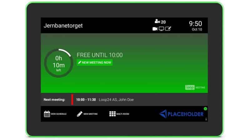 Loop24 LoopMeeting, 10,1" LED Room Booking Touch Panel (1280x800). LAN (POE), Wi-fi & Perpetual license (Lifetime, no annual cost) (LM1056T-LED)