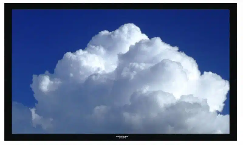 Grandview Large-Flat 16:9 Fixed Screen w/221,4x124,5cm View area, Grey fabric & 8cm Alu Frame