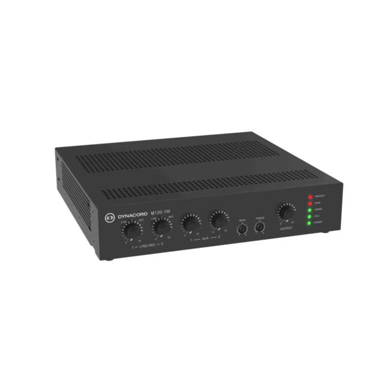 Dynacord U120:1M-EU 1 channel Mixer Amplifier, ½ 19", Lo-Z / Hi-Z, 120W