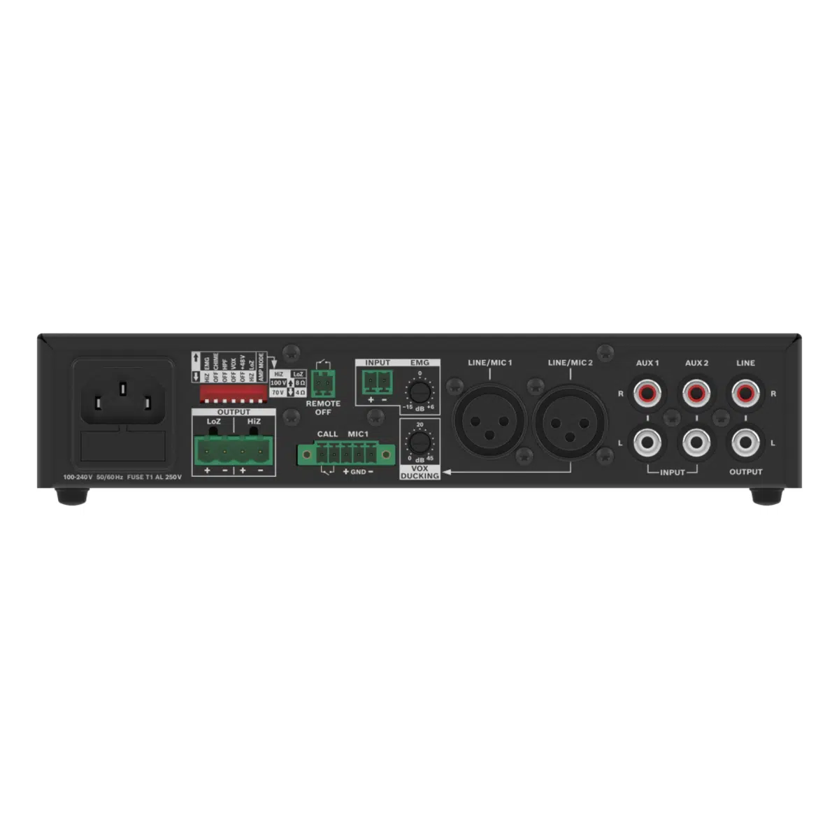 Dynacord U120:1M-EU 1 channel Mixer Amplifier, ½ 19", Lo-Z / Hi-Z, 120W - Billede 2