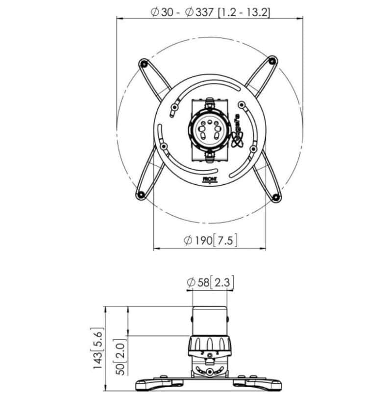 Vogel's PPC 1500 - Ceiling mount, 124 mm, maks 20 kg - Billede 2