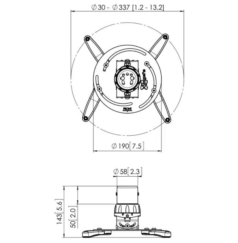 Vogel's PPC 1500 - Ceiling mount, 124 mm, maks 20 kg - Billede 2