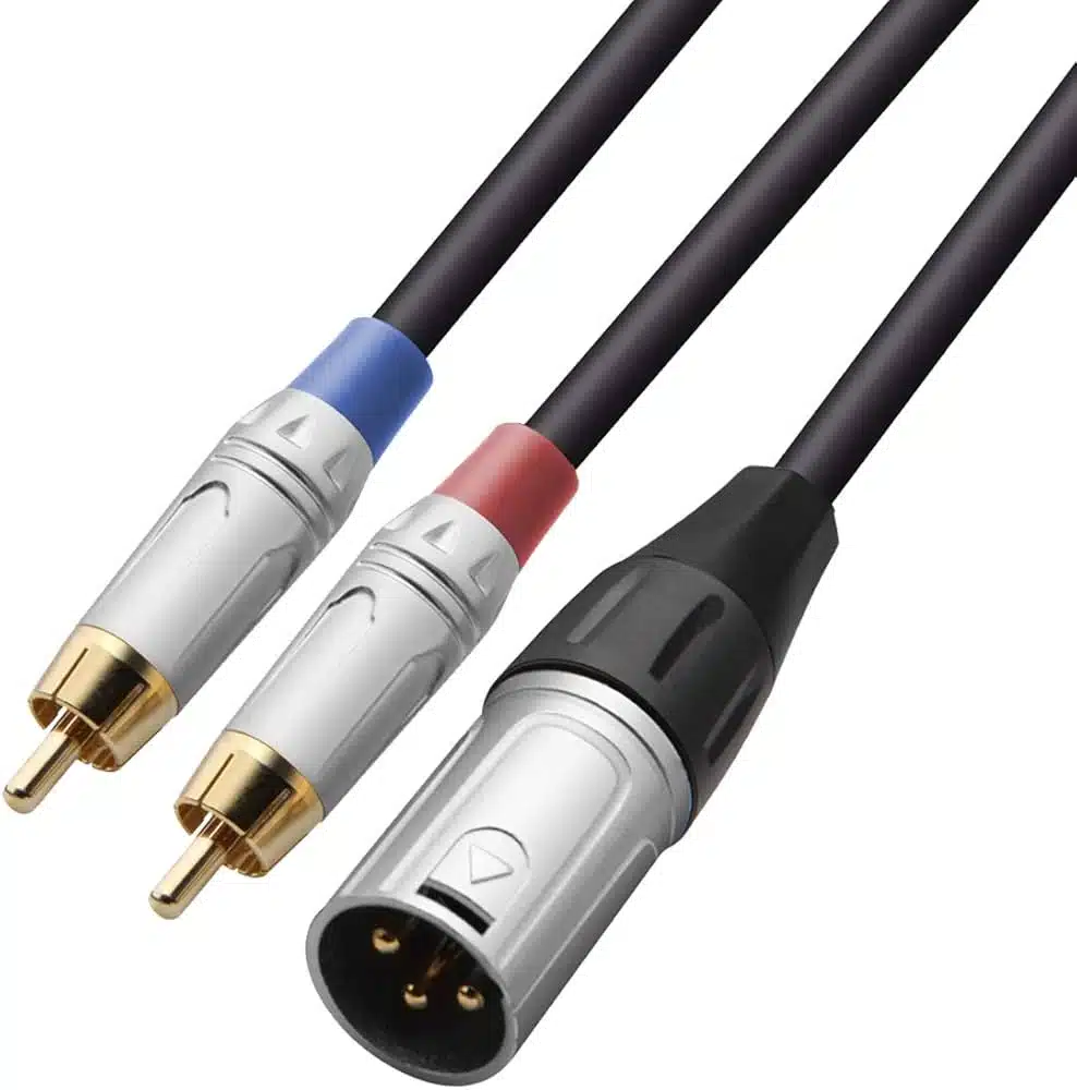 Vivolink XLR M - 2 x RCA M 5m